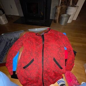 Guillaume Red and Black Patterned Jacket